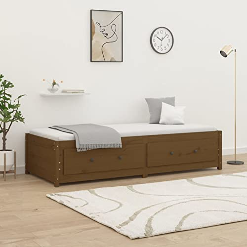 Festnight Tagesbett 80x200 cm mit Schubladen Sofabett Bettsofa Holz Schlafsofa Gästebett Kinderbett Bett Funktionsbett Doppelbett Einzelbett Jugendbett Bettgestell Bettrahmen Holzbett Jugendzimmer