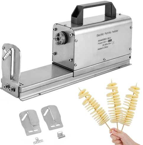 Cortador Espiral De Papas Comercial - Cortador Espiral De Papas EléCtrico Tornado, MáQuina Para Cortar Vegetales De Acero Inoxidable, Para Uso Comercial En El Hogar,110V