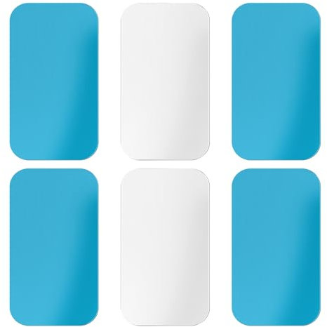 6pcs Bande Magnétique Adhésive, Métal Remplacer la Bande Magnétique avec Support Adhésif Bande Lumineuse Magnétique pour Éclairage LED Magnétique et Éclairage Sous le Comptoir (Rectangle)