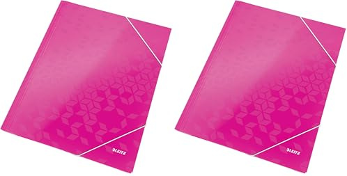 Leitz 39820023 Eckspannermappe WOW A4 pink metallic (Packung mit 2)