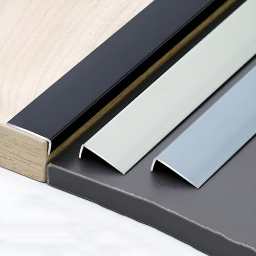 JXNVHJ Barre De Seuil, Bande De Transition De Sol, Moulure De Bordure De Porte, Profilé De Transition pour Carrelage, Bois, Joint De Stratifié, Aluminium(Iron Gray,1.2x2.8cm)