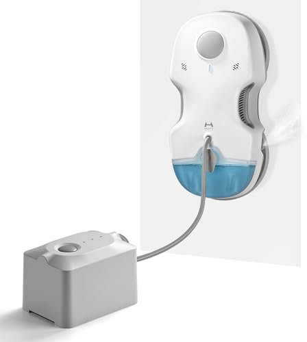 HUTT S7 Plus Fensterputzroboter mit Akku Abnehmbarer (Etwa 60 Min Reinigung) 5500Pa, 3D Schwebendes Doppelantrieb, Automatischer Fensterputzer Elektrisch Sprühfunktion 80ml Tank HUTTHINK5.0, Koffer