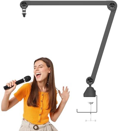 Mikrofonboomarm, Desktop -Mikrofonarm,Faltbarer Rotationsarmständer für Besprechungen - Einstellbare Winkel, Mikrofontisch -Mount für die Schulung von Videoproduktion, Online -Unterricht