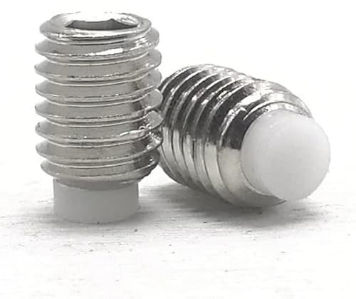 YDHSIKK Vis à Six pans Creux à Pointe en Nylon, Vis sans tête à Six pans Creux en Acier Inoxydable, Embout en Nylon, 5/6/8/10/14/22/27/32/35/37/42 mm(18mm)