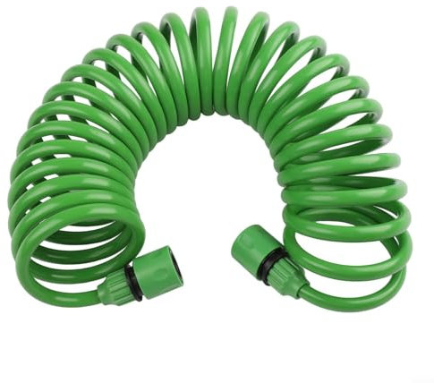 Zoegneer Manguera de jardín retráctil para jardín, manguera de agua en espiral, tubo de riego expandible con boquilla de pulverización para plantas, césped, lavado de automóviles, interiores y