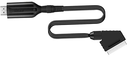 NOLITOY Convertisseur Scart Vers Vidéo Cordon Péritel 1 Mètre Plug and Play Convertible Audio Vidéo Usage Tv Vhs Dvd Flexible Noir