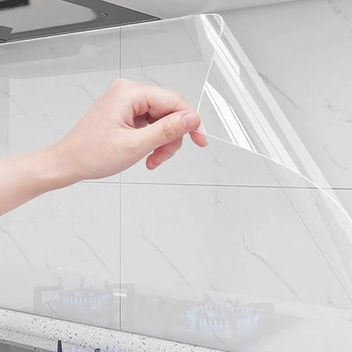 Pellicola Protettiva Trasparente per Pareti,Impermeabile,Resistente All'olio,Mantiene le Parete Pulite,Adesione Statica,Non Richiede Colla,Adatto a Cucine,Soggiorni,ecc. (H60×L300cm/23×118in)