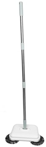 Focket Sweeper de Sol, Balayeur de Tapis Manuel Pliable Rotatif à 360 Degrés avec Tête à Double Brosse pour Planchers Durs Surfaces de Carreaux de Bois