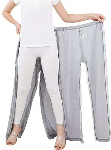 Pantalones De Incontinencia Con Abertura Completa For El Cuidado Del Paciente, Ropa For El Cuidado Del Paciente Tanto Hombres Como Mujeres, Discapacitadas, En Diálisis Y Pacientes Encamados(XL)