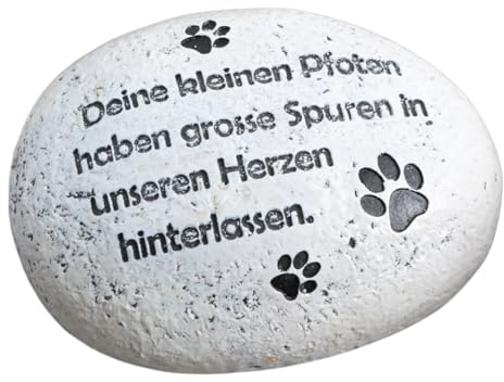 Logbuch-Verlag Gedenkstein Haustier mit Spruch Deine kleinen Pfoten... 9,5 cm wetterfester Grabstein für Hund oder Katze