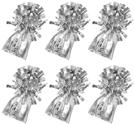 PENIKOKO 6 Pezzi Pesi per Palloncini Metallici Argentati Resistenti e Facili da Fissare per Decorazioni Feste Archi e Centrotavola per Matrimoni e Anniversari