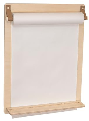 Wall Mounted Wooden Drawing Board for Kids (With Roller)