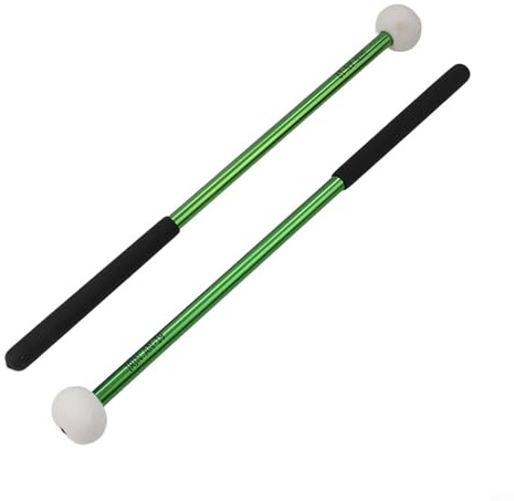 Grosse caisse de fanfare avec tête en feutre de laine pour bandes, timbales et instruments de percussion, poignée antidérapante pour un jeu confortable (vert)