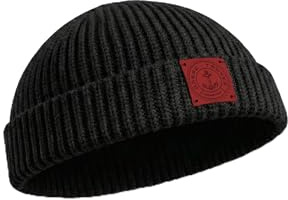 Dockermütze aus Merino – Hanse-Troyer Kurze Strickmütze/Fisherman Beanie | 100% Merino-Schurwolle | Gestrickt in Deutschland | Kurze, warme & atmungsaktive Wintermütze – Schwarz „Black Pearl“