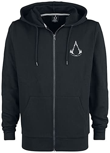 Assassin's Creed Valhalla - Blason Homme Sweat-Shirt zippé à Capuche Noir M