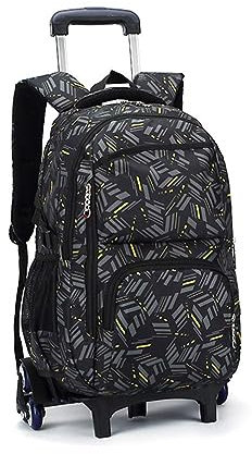 BOZONLI Schulranzen Rucksack Mit Trolley - 6 Räder Schultrolley Für Mädchen und Jungen - Großer Wasserdichter Schulrucksack Mit Rollen