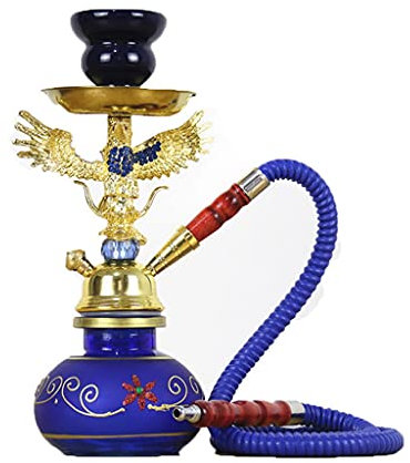 chicha Narguilé Pipe a Fumer - Petit, Belle, et Élégant Ensemble Shisha Doré pour Shisha Fumeur Cadeau pour Homme (Color : Blue)