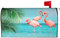 Perinsto Flamingos Standing in Clear Blue Sea Mailbox Covers Magnetic Waterproof Summer Theme Mail Cover Letter Post Box Wraps for Home Garden Yard Decor, 21x18 in