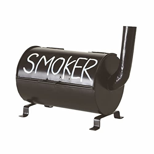 Spetebo Posacenere da tavolo in metallo SMOKER – 20 cm – Posacenere con coperchio richiudibile – Posacenere nero rotondo