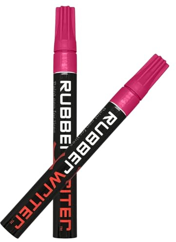 ColorLugs RubberWriter Paint Pen for Car Tires | Oil-Based Marker for Tire Lettering | Waterproof Ink | Fast Drying | Medium Size Tip | Apply at Home | Color: Pink | Pack of 2 Pens