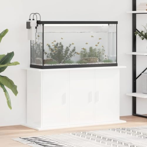 CIADAZ Aquariumständer Hochglanz-Weiß 101x41x58 cm Holzwerkstoff, Aquarium Unterschrank, Aquarium Schrank, Aquariumschrank, Aquarium Tisch, Aquarium Stands 833633