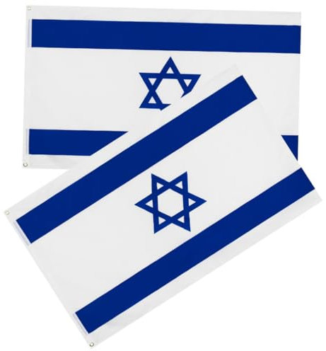 Bandiera Nazionale Israeliana 90x150 Cm in Poliestere, 2 Pezzi
