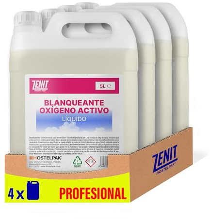 Hostelpak | 4 x 5L - Oxygène actif liquide blanchissant pour vêtements