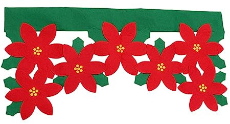PRETYZOOM Mantovana Fiori Natalizia Rossa Per Finestra Decorazione Ricami e Applicazioni Per Porta e Casa Natalizia
