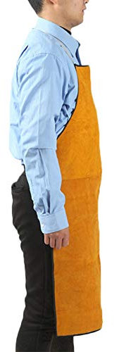 LearnLyrics Grembiule da saldatore in pelle, ignifugo, grembiule da lavoro per saldatura, resistente, ignifugo, unisex, regolabile, abbigliamento protettivo per lavorazioni meccaniche, 10/10/2 cm,