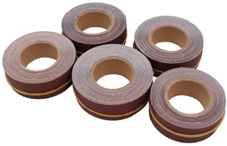 Namvo Rollo de papel de lija de 6 metros, papel de lija de grano 150/240/320/400/600, 5 rollos de cinta de lijado, herramientas de lijado de pulido en seco dibujables para procesamiento de madera