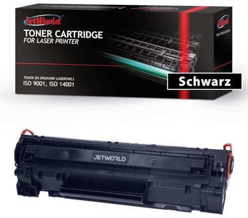 JetWorld Toner Ersatz HP 36X CB436X Schwarz für Laserjet M1120 MFP (CB537A), (CC459A), M1522n MFP (CC372A), M1522nf MFP (CB534A), P1505 3100 Seiten je Tonerkartusche, Hochwertiger Druck
