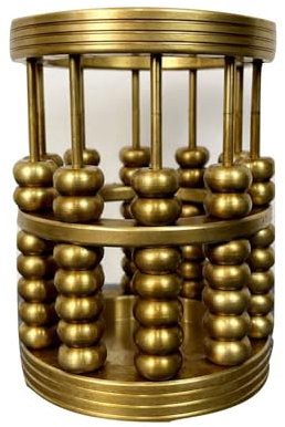 Messing Abakus Stifthalter Schreibtisch Ornament Feng Shui Maskottchen - Bronze Deko Figur für Büro, Vintage Briefbeschwerer und Dekoration
