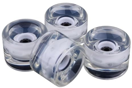 MZSKLW Skate-Räder 4 Stück 70 mm leuchtende Skateboard-Longbord-Räder, die nachts leuchten, 78A-Zubehör Stützräder für Scooter(White)