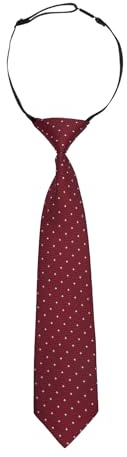 Alizeal Toddler 11inch Novelty Pre-Tied Necktie Elastic Adjustable Cute Animal Pattern for School Party Birthday Tie, Maroon Dots