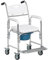 HOMCOM Sedia Comoda WC per Anziani 3 in 1 Pieghevole, 45cm Sedia a Rotelle Girevoli con Vaso Rimovibile, Altezza Regolabile, Rialzo Sedia WC per Anziani Disabili, Alzawater Sedia Transito, 150kg