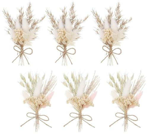 Elfinfi 6 Pièces Mini Bouquet Fleurs Séchées, Mini Fleurs Séchées pour l'artisanat, Petit Bouquet pour Cadre Photo DIY, Décoration de Fête à Domicile et de Mariage