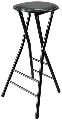 Sedia pieghevole portatile senza schienale, sgabello da bar con poggiapiedi, sgabello da bar rotondo da cucina, leggero ed elegante, sgabello pieghevole nero per sala da pranzo ed eventi