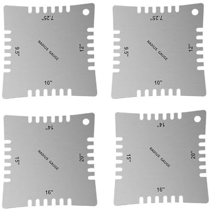 LIUZIKUN Medidores de Radio con Muescas para Guitarra de Acero Inoxidable. Herramientas de luthier Que Incluyen acción de Cuerda. Medidores de Radio con Muescas para Guitarra.