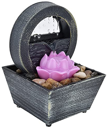 Fontana da tavolo, Funga a cascata USB da 3 V Funzionamento a cascata da tavolo Funzione di acqua rilassante con pietre per l'ufficio, soggiorno o camera da letto