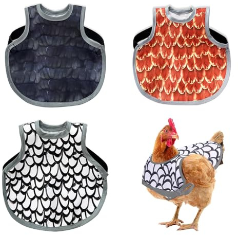 Vlecexs 6 Stück Hühnersattel Hühnerschürzen Hennen Hühnerbekleidung Wasserdicht Hühnerweste Hühnerjackengurten Hühnerschürzen Geflügelzubehör Adjustierbarer Schutzschürze Geflügelstall Hühnerhaltung