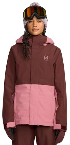 Volcom Chaqueta de snowboard con aislamiento Bolt para mujer, impermeable de 10 quilates, ajuste Eqs, Zip Tech