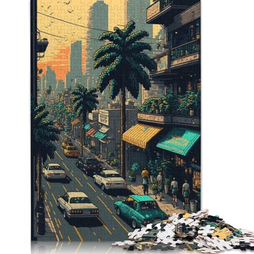 Puzzle de 1000 pièces Manille Pixel Art Puzzle carré créatif pour adultes et puzzle en bois Jeu difficile 38x26 cm/1000 pièces