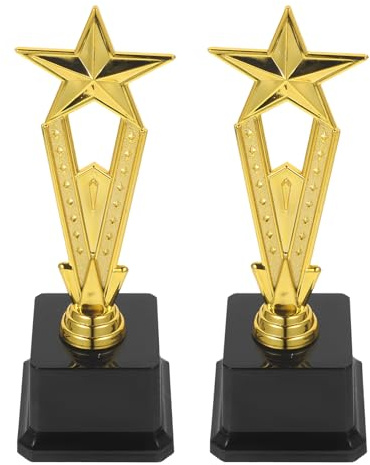 Alipis 2 Pezzi Trofei Mini Stella d Oro per Coppe Premio Leggere e Resistenti per Competizioni Sportive Danza Ginnastica e Eventi Scolastici