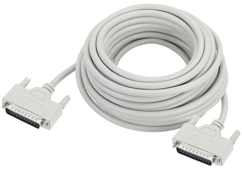 QUARKZMAN DB25 25-Pin Parallel-Port Druckerkabel 29.7ft(9.0m) DB25 Stecker Auf Stecker Adapter Mit Vernickelten Anschlüssen Für Scanner Drucker Beige