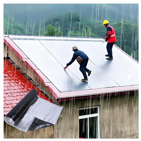 Bitumen Aluband Reparaturband Dichtband,1,2/1,5/2 mm Dicke,für Dachleckage,Oberflächenriss,Fensterbankspalt,Rohrbrüche,Durchdringungssicher,Hohe Elastizität und Zugfestigkeit(THK1.2mm/W1*L9m)