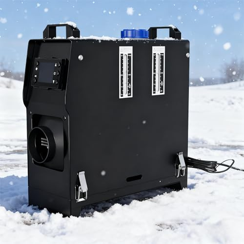 Suusolny 8kw 12V Standheizung Diesel Luft Dieselheizung Dieselheizung Air Diesel mit Fernbedienung & LCD-Display Lufterhitzer Auto-Dieselheizung für Auto LKW Wohnmobil RV (Schwarz+Schwarz LCD)