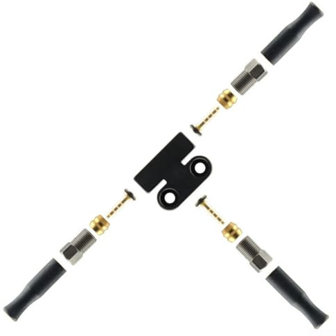 Hydraulischer Bremsensplitter, 1-zu-2-Adapter für Fahrrad- und Motorradsysteme, CNC-gefrästes Aluminium, wandelt einzelne Bremsleitung in Dual-Out um, leicht & für Radfahrer und Fahrer (B)