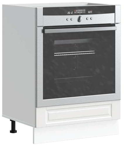 Mokuyary Herdumbauschrank Porto Weiß HolzwerkstoffKüchenschrank, Küchenzeile 60 x 46 x 81.5 cm Modell 1x Backofenschrank