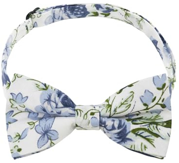 Rzmtaol Floral Bow Tie for Boys, Cotton Flower Bow Tie for Kids 5-12 Toddler Clip on Boys Bow Ties for School Uniform Wedding (02)