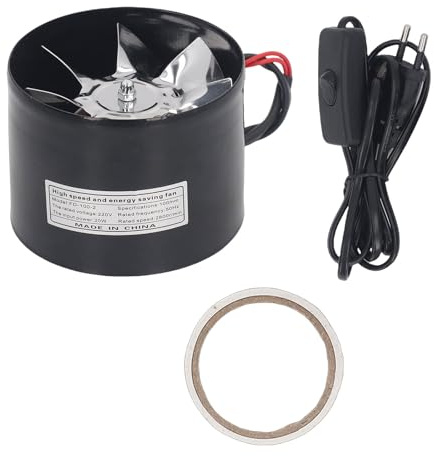 Fafeicy 110-mm-Rohrventilator, Inline-Rohrventilator aus Legiertem Stahl mit Rückschlagventil und Kugellagermotor, 140 M3h Luftstrom 34 DB Geräuscharm, für Badezimmer, Küche, Growzelt, (EU-Stecker)